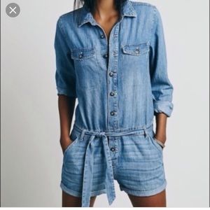 Free People denim romper